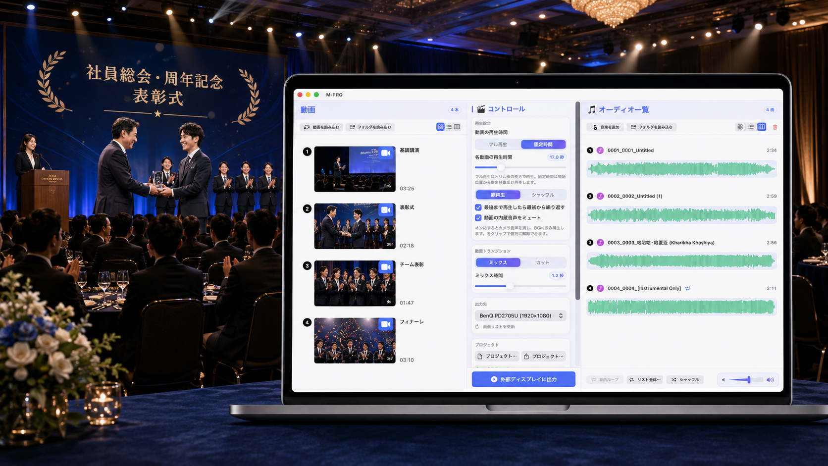 企業表彰イベントで利用する M-PRO